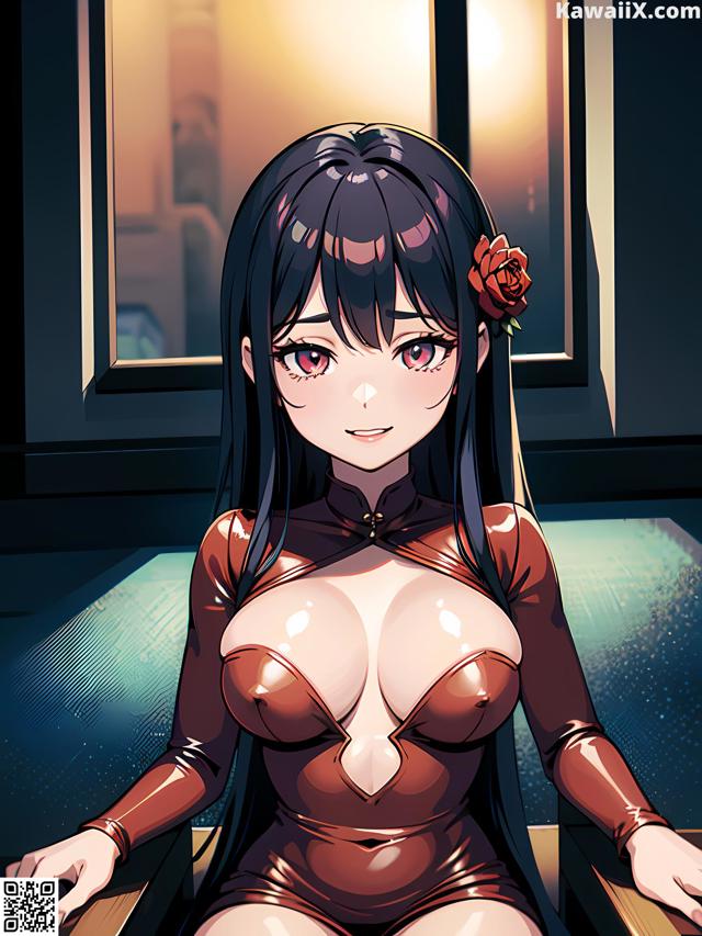 Hentai - 华彩繁花 Set 2 20230602 Part 27 No.2a6103 A woman in a red dress sitting on a table.