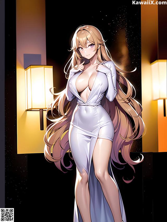 Hentai - 华彩繁花 Set 2 20230602 Part 24 No.be25b4 A woman in a white dress standing in front of a wall.