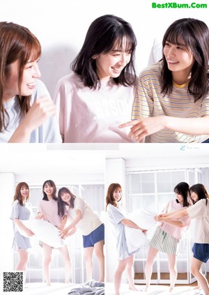 A group of three young women standing next to each other.