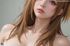 Anime girl in lingerie posing in front of a window.