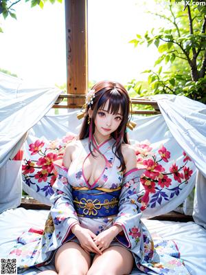 A woman in a kimono is posing for a picture.