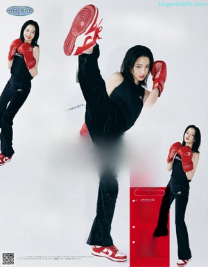 A woman in a denim dress holding a skateboard.